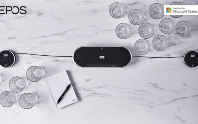 EPOS EXPAND 80T, certificado para Microsoft Teams como periférico de audio USB con dos micrófonos de expansión